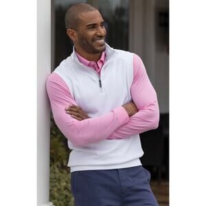 Bobby Jones NWOT Men’s Signature Leaderboard Pima Cotton Quarter Zip Vest XL